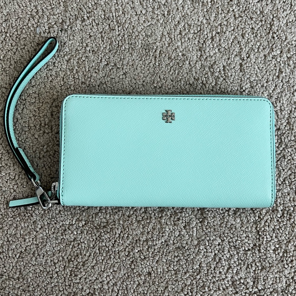 Tory Burch Light Blue Wristlet Wallet